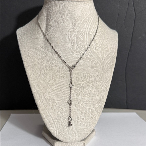 Dior RARE HAWAII HEART ADJUSTABLE reversible Silver Script Necklace - Picture 5 of 12